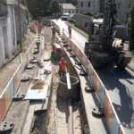 Chantier de raccordement de Montgresin au réseau d'eaux usées