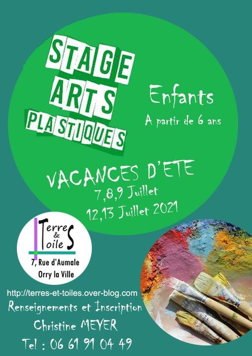 Stages arts plastiques vacances d'été