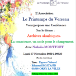 Conférence : Archives Akashiques. La conscience, un socle pour le changement