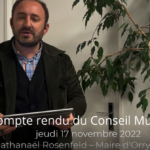 Compte-rendu du conseil municipal du 17 novembre 2022