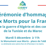 Cérémonie d'hommage aux Morts Pour la France durant la guerre d'Algérie