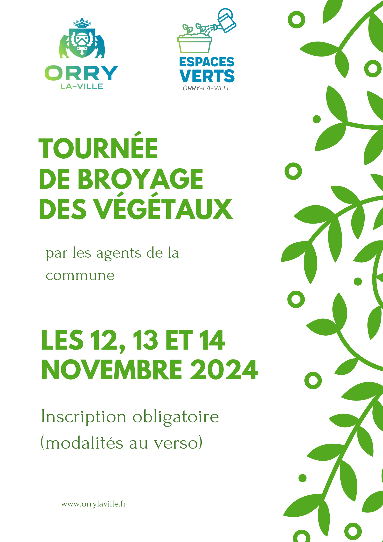 Tournée de broyage des végétaux