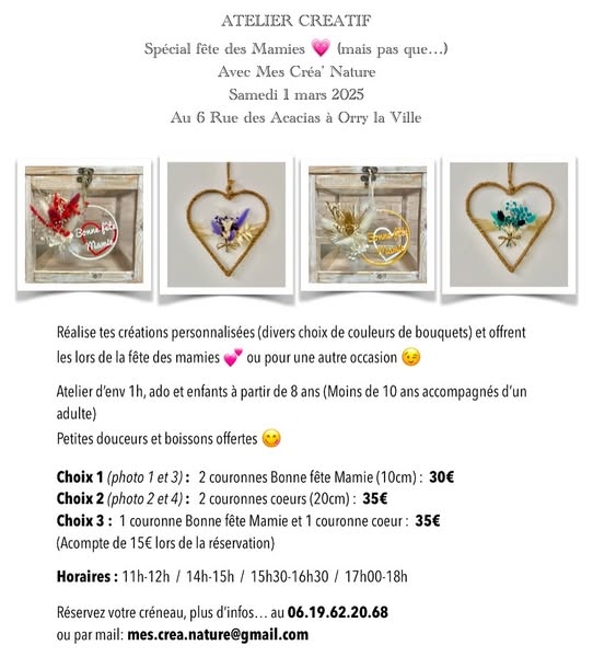 Atelier créatif : fête des mamies