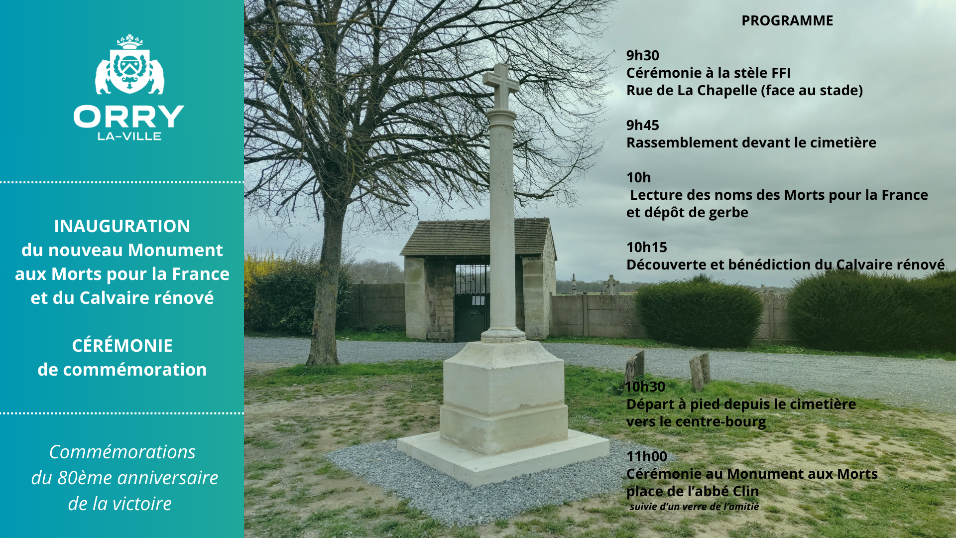 Inauguration du nouveau monument aux Morts Pour la France et du calvaire rénové