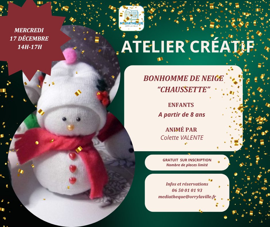 ATELIER CREATIF : Bonhomme de neige chaussette