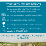Toussaint/Fête des Défunts : la commune, Orry d'Après et Orry Solidarité vous accompagnent