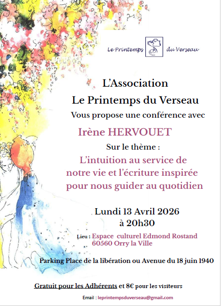 CONFERENCE : L'intuition au service de notre vie et l'écriture inspirée pour nous guider au quotidien