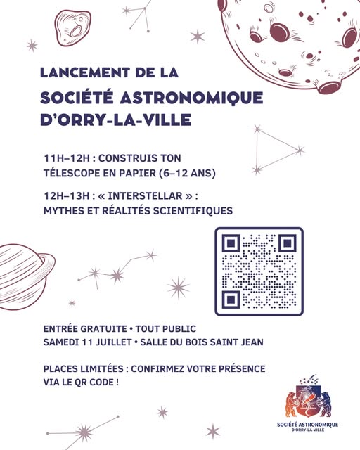 Lancement de la société astronomique d'Orry la ville